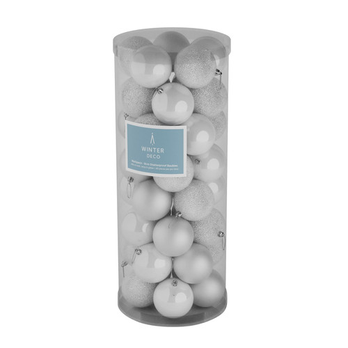 48 White Baubles (8cm) 48 White Baubles (8cm)