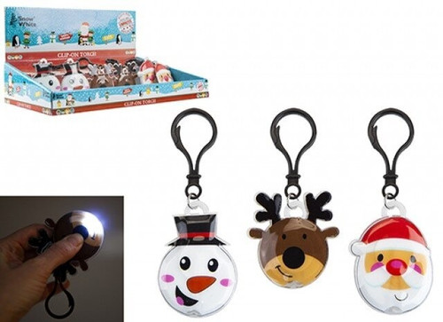Light Up Xmas Keyrings  With Sound (Assorted)