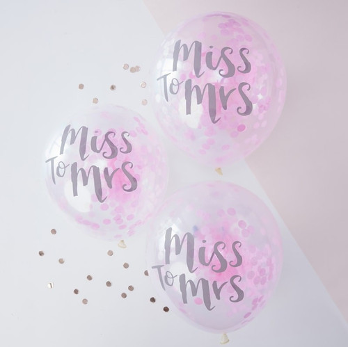 Miss To Mrs Confetti Balloons
