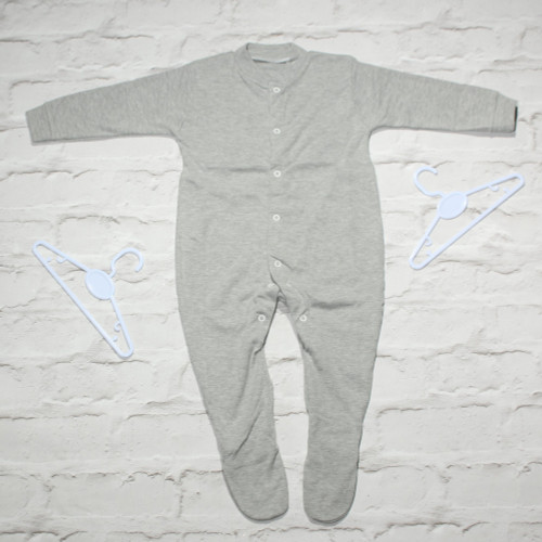 Personalisable Grey Unbranded Sleepsuit with Chest Poppers (3-6 Months)