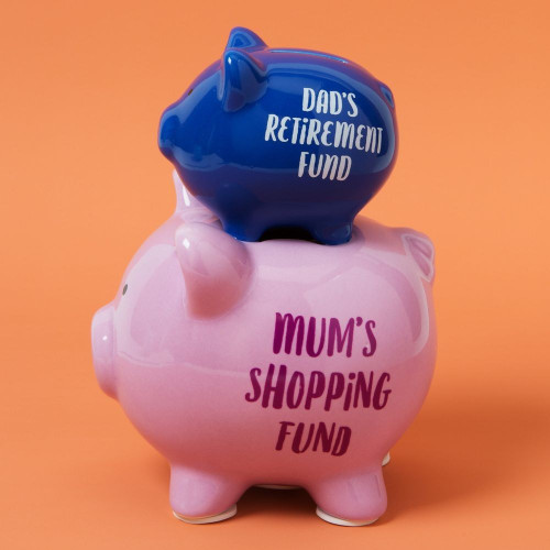 Pennies & Dreams Double Piggy Bank - Mum & Dad\\\'s