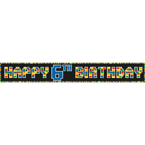 Unisex 6th Birthday Banner (pack Of 12) Unisex 6th Birthday Banner (pack Of 12)