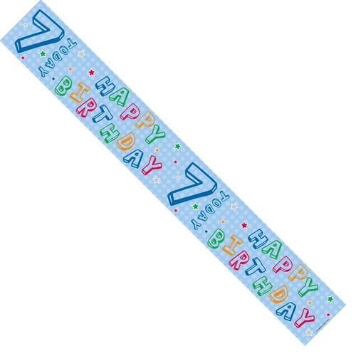 Unisex 7th Birthday Banner (pack Of 12) 