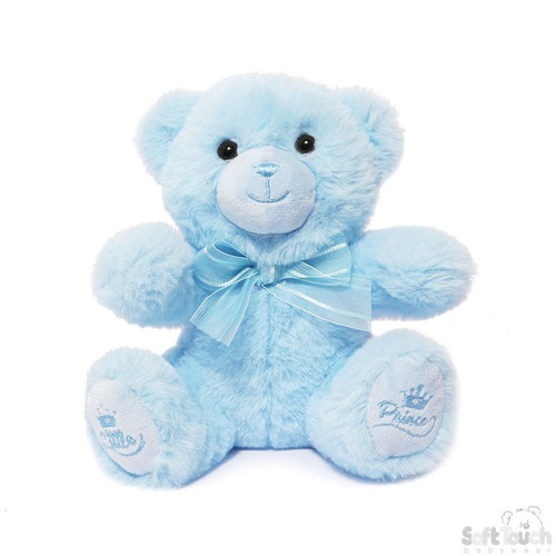 Blue Teddy Bear with Prince Embroidery (15cm)