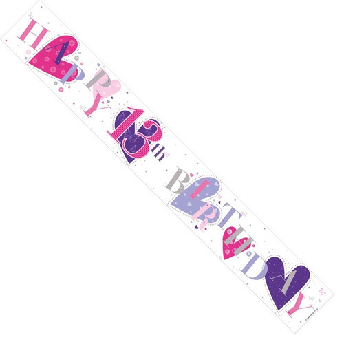 Female 13th Birthday Banner (pack Of 12) 