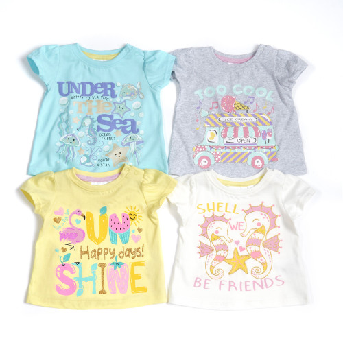 Assorted Design Baby Girls Summer T-shirts (3-24m)