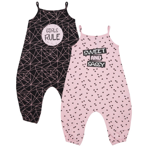 Girls Playsuit Sweet & Sassy/Girls Rule Designs (2-8yrs) (Assorted Designs)