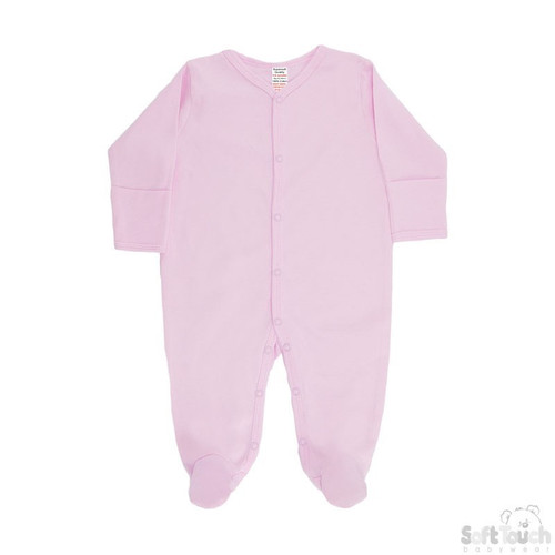 Pink Baby Sleepsuit 3-6m - 100% Cotton