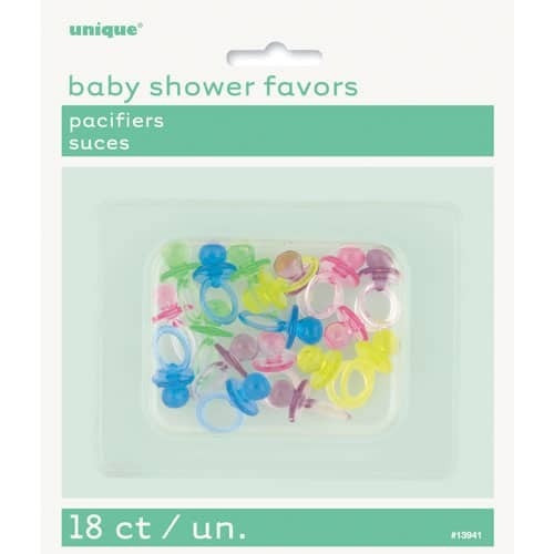 Baby Shower Assorted Crystal Pacifiers - Pack of 18