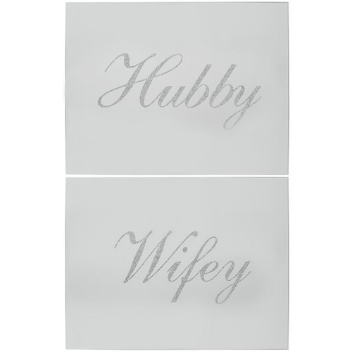 Silver Hubby & Wifey Placemats