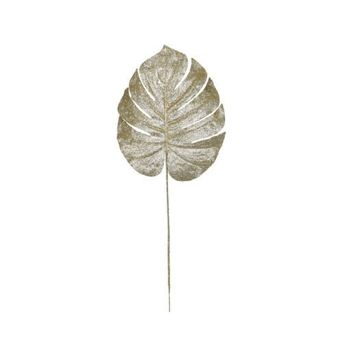 Gold Glitter Monstera Leaf (Medium) 