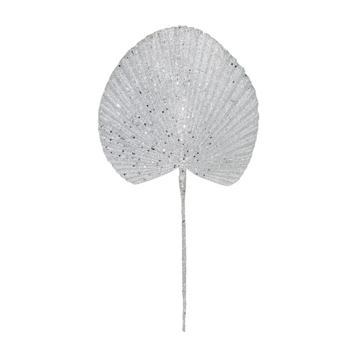 Silver Glitter Palm Spear Stem