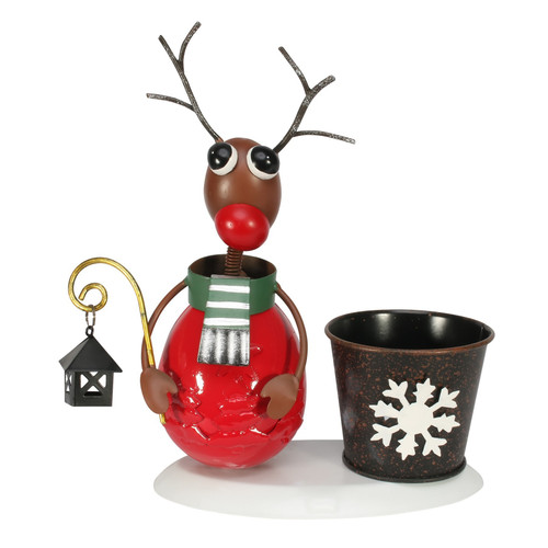 Novelty Zinc Reindeer with Red Body (7cm Pot)