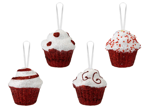 Candy Cane Cupcake Christmas Tree Decoration (4 Assorted)