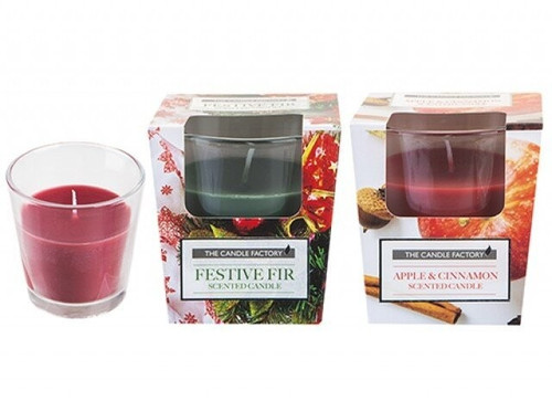 Christmas Glass Scented Candles (Assorted Designs) Christmas Glass Scented Candles (Assorted Designs)