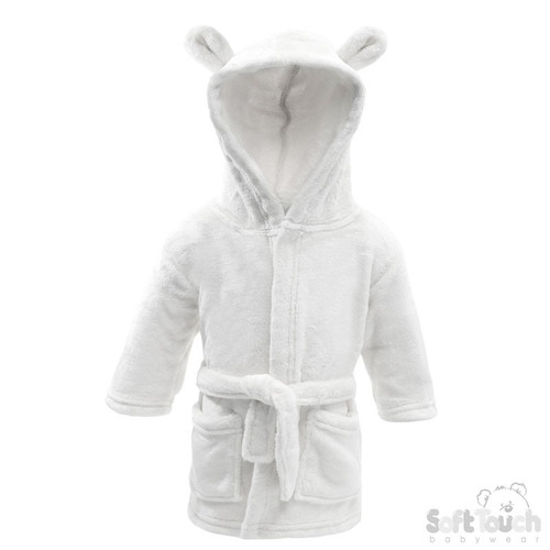 White Hooded Baby Bear Robe (2-3y)