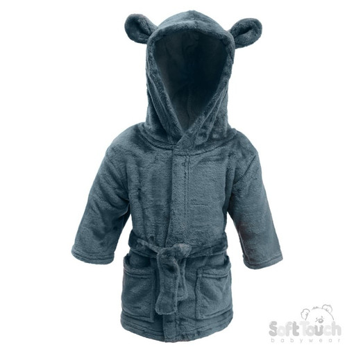 Dusty Blue Hooded Baby Bear Robe (18-24m)