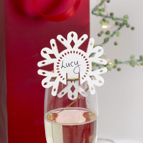 Pearlescent Winter Wonderland Laser Cut Place Card Pearlescent Winter Wonderland Laser Cut Place Card