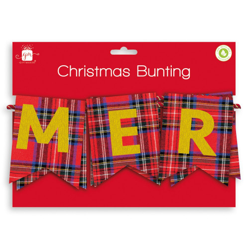 Fabric Merry Christmas Bunting 