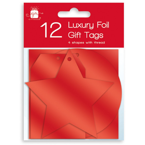 Red Foiled Christmas Tags (Pack of 12) Red Foiled Christmas Tags (Pack of 12)