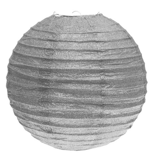Silver Glittered Lantern 30cm Silver Glittered Lantern 30cm