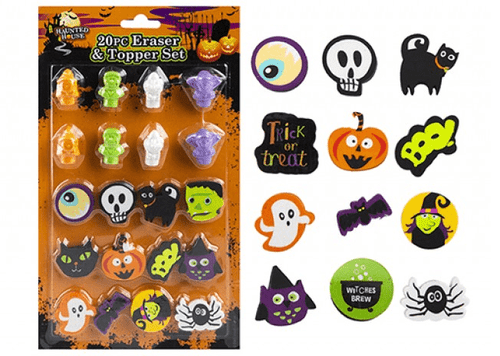 20 Piece Halloween Eraser and Topper Set 20 Piece Halloween Eraser and Topper Set