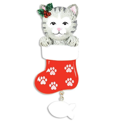 Personalised Christmas Cat Decoration 