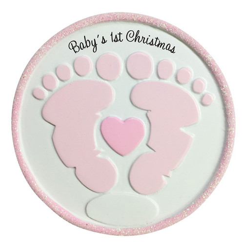 Personalised Christmas Pink Foot Decoration 