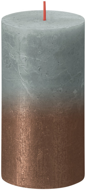Bolsius Rustic Faded Eucalyptus Green Copper Metallic Candle (130mm x 68mm)