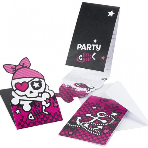 Pink Pirates Party Invites