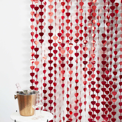 Red Heart Fringe Curtain