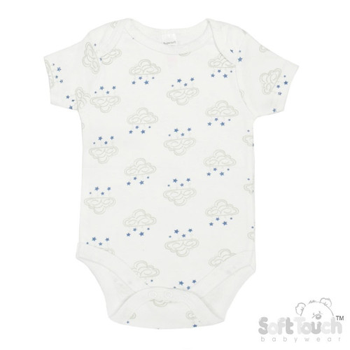 Bodysuits with Grey Cloud Design (3-6 Months)