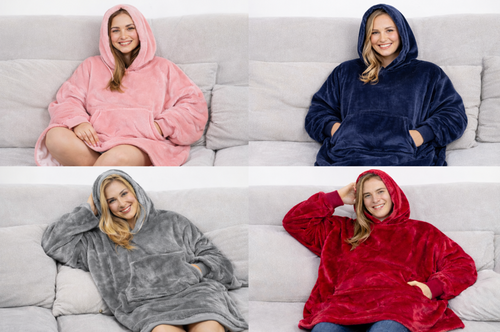 XLarge Super Soft Snuggle Hoodie    Full Card Wrap (4 Asst Colours) (Assorted Designs)