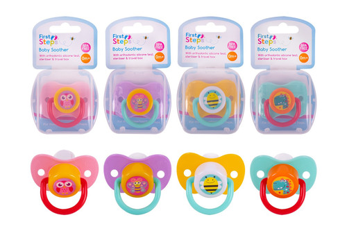 Soother With Steriliser Box (4 Assorted Designs)
