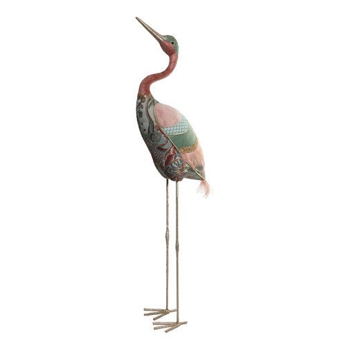 Sage Green & Pink Embroided Crane (150cm)