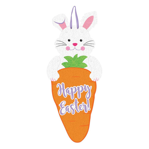 Happy Easter Bunny & Carrot Jointed Felt Signs (60cm)