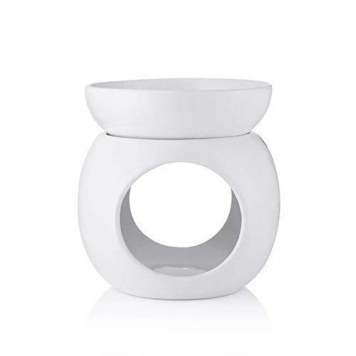 Ava May Round Wax Burner - White