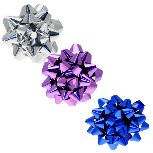 Purple Silver & Blue Galaxy Bows (x15)