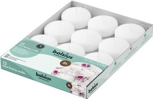 Bolsius Maxi Floating Candles x 12 White Bolsius Maxi Floating Candles x 12 White