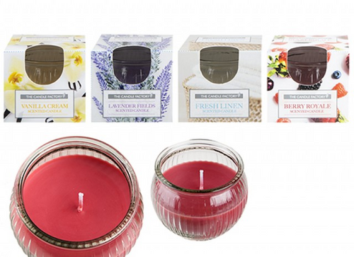 Ribbed Glass Jar Candle (Assorted) 