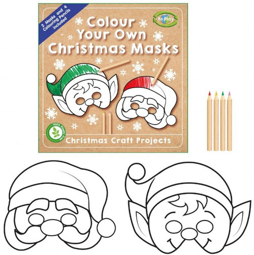 Colour Your Own Christmas Masks 