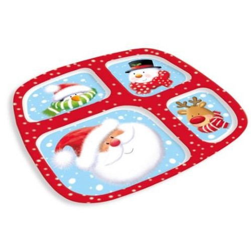 Christmas Melamine 4 Section Tray (26.5cm) Christmas Melamine 4 Section Tray (26.5cm)