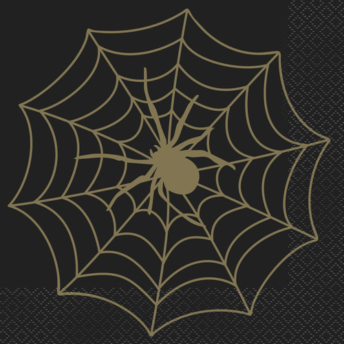 Black and Gold Spider Web Napkins