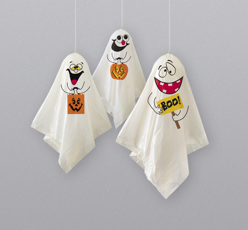 Pack of 3 Hanging Ghost Decoration