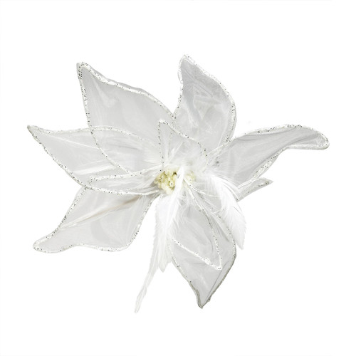 White organza flower with clip (Dia29cm)