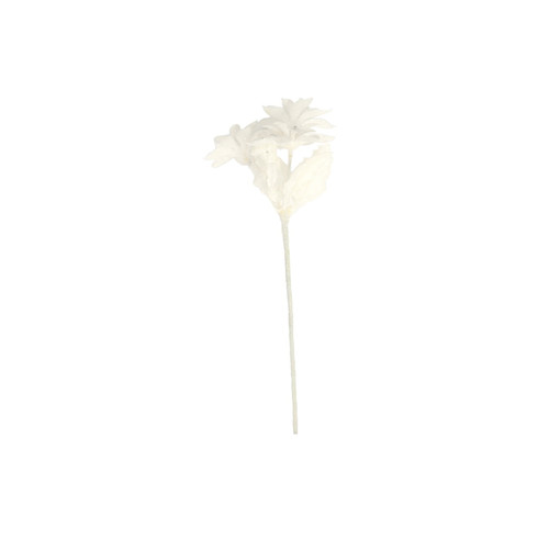 White Glitter Poinsettia Spray (H36cm) White Glitter Poinsettia Spray (H36cm)