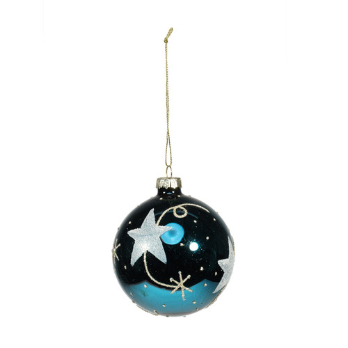 Midnight Blue Glass Star Bauble (Dia8cm) Midnight Blue Glass Star Bauble (Dia8cm)