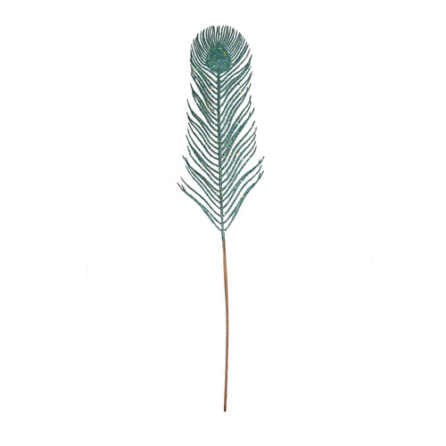 Peacock Glitter Feather Stem (H67cm) Peacock Glitter Feather Stem (H67cm)