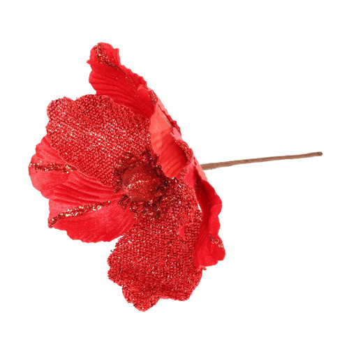 Red Velvet Magnolia with Glitter Leaf (Dia26cm) Red Velvet Magnolia with Glitter Leaf (Dia26cm)