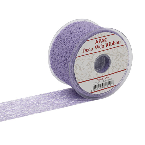 Lavender Deco Web Ribbon (70mm x 20m)